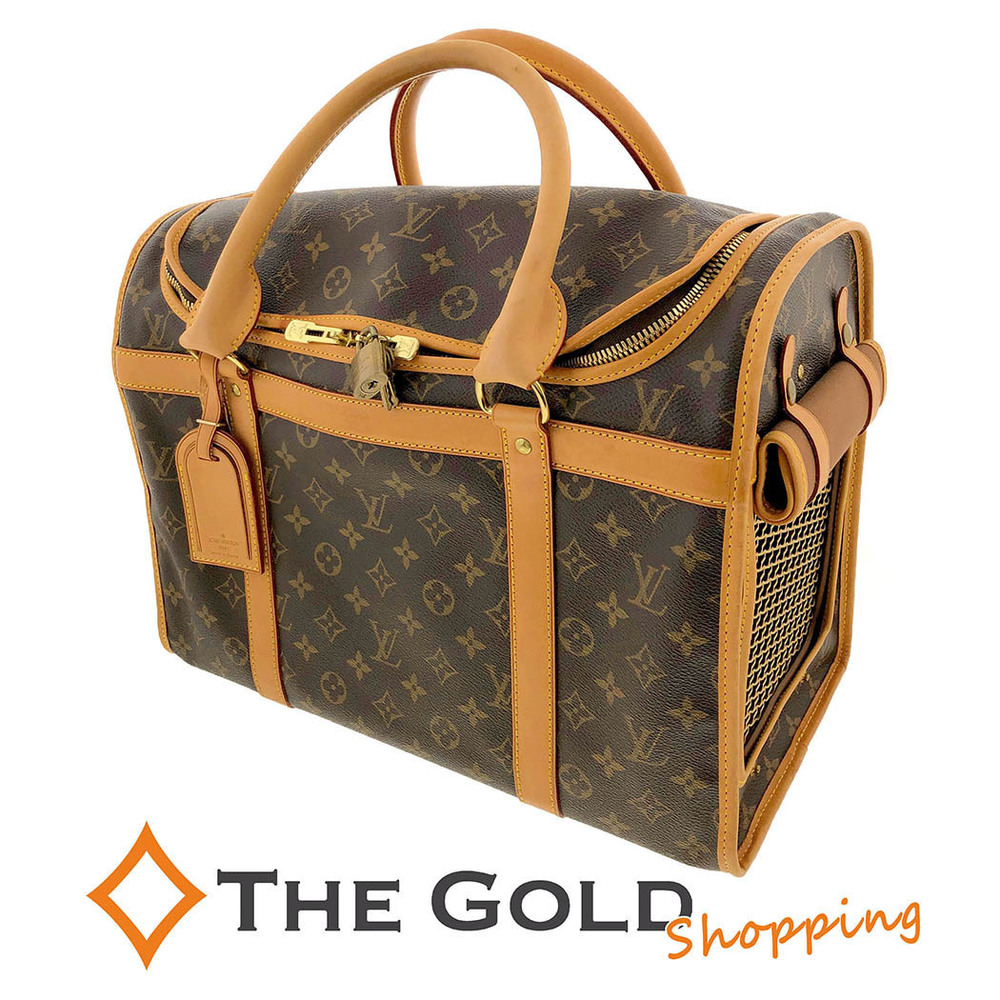 Louis Vuitton Sac Champ Dog Carrier Monogram Pet Bag Canvas Boston Bag Brown